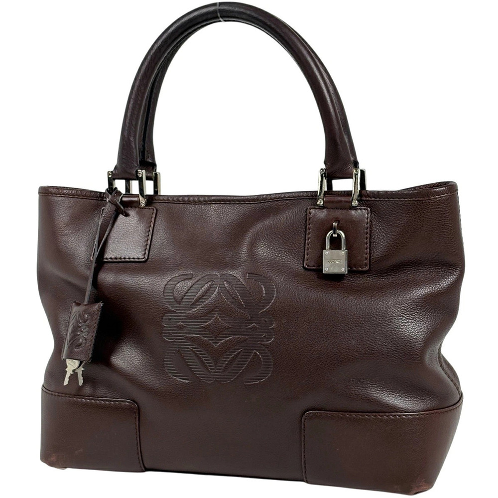 Loewe Amazona Fusta Tote Bag Anagram Leather Brown